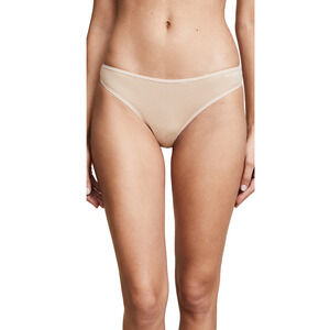 Calvin Klein Women Form Cotton Thong Beige Size L